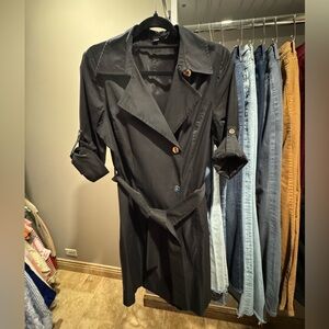 Ann Taylor Black Trench Coat Dress